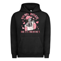 Pigment Black dead inside but it's valentine's Urban Hoodie - MaliasSmallBusiness