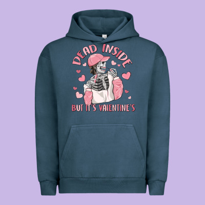 Dead Inside But It's Valentine's Urban Hoodie Designed By Maliassmallbusiness