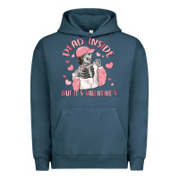Pigment Midnight Navy dead inside but it's valentine's Urban Hoodie - MaliasSmallBusiness