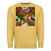 Antique Gold christmas cake seamless pattern Premium Sweatshirt - BundleAndBundleShop