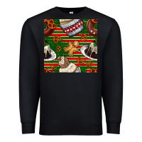Black christmas cake seamless pattern Premium Sweatshirt - BundleAndBundleShop