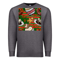 Charcoal Heather christmas cake seamless pattern Premium Sweatshirt - BundleAndBundleShop
