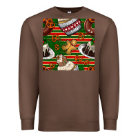 Chestnut christmas cake seamless pattern Premium Sweatshirt - BundleAndBundleShop