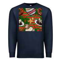 Navy christmas cake seamless pattern Premium Sweatshirt - BundleAndBundleShop