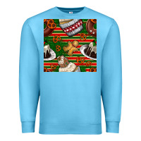 Ocean Blue christmas cake seamless pattern Premium Sweatshirt - BundleAndBundleShop