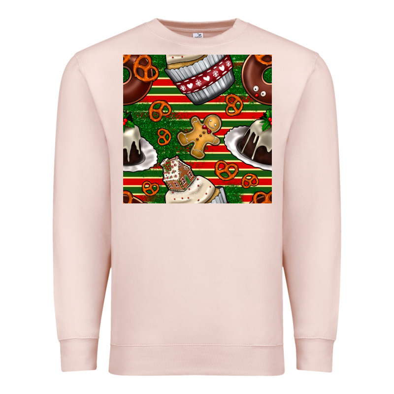 Christmas Cake Seamless Pattern Premium Sweatshirt by BundleAndBundleShop | Teevron