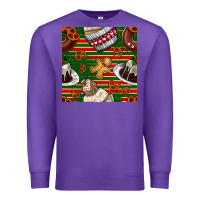 Purple christmas cake seamless pattern Premium Sweatshirt - BundleAndBundleShop
