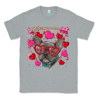 Heather Grey valentine's day french bulldog puppy Classic Tee - RanaPortraitStore