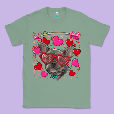 Classic Tee valentine's day french bulldog puppy
