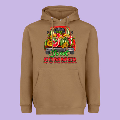 Sweet Summer Watermelon And Truck Heavyweight Hoodie Designed By Hra Design Shop