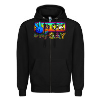 Black it's ok to say gay Zipper Hoodie - Zillion Design Studio