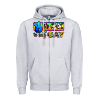Heather Grey it's ok to say gay Zipper Hoodie - Zillion Design Studio
