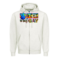 Oatmeal Heather it's ok to say gay Zipper Hoodie - Zillion Design Studio