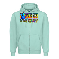 Seafoam it's ok to say gay Zipper Hoodie - Zillion Design Studio