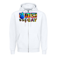 White it's ok to say gay Zipper Hoodie - Zillion Design Studio