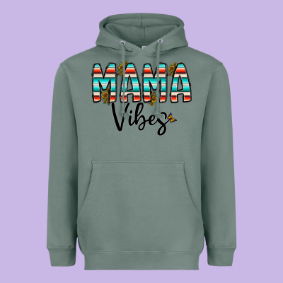 Mama Vibes Heavyweight Hoodie Designed By Cowhidedigitalart