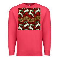 Cardinal christmas deer and plaid seamless pattern Premium Sweatshirt - BundleAndBundleShop