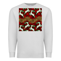 Dove Grey christmas deer and plaid seamless pattern Premium Sweatshirt - BundleAndBundleShop