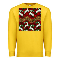 Lemon christmas deer and plaid seamless pattern Premium Sweatshirt - BundleAndBundleShop
