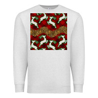 Oatmeal Heather christmas deer and plaid seamless pattern Premium Sweatshirt - BundleAndBundleShop