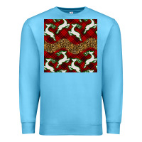 Ocean Blue christmas deer and plaid seamless pattern Premium Sweatshirt - BundleAndBundleShop