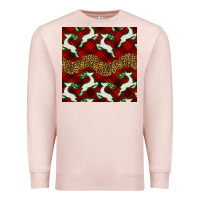 Pale Pink christmas deer and plaid seamless pattern Premium Sweatshirt - BundleAndBundleShop