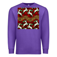 Purple christmas deer and plaid seamless pattern Premium Sweatshirt - BundleAndBundleShop