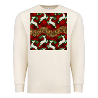 Sandshell christmas deer and plaid seamless pattern Premium Sweatshirt - BundleAndBundleShop