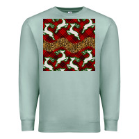 Seafoam christmas deer and plaid seamless pattern Premium Sweatshirt - BundleAndBundleShop