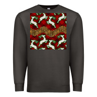 Smoke christmas deer and plaid seamless pattern Premium Sweatshirt - BundleAndBundleShop