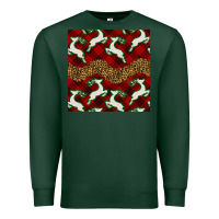 Sports Green christmas deer and plaid seamless pattern Premium Sweatshirt - BundleAndBundleShop