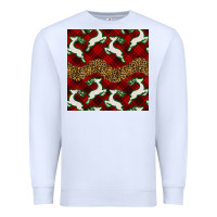 White christmas deer and plaid seamless pattern Premium Sweatshirt - BundleAndBundleShop