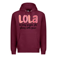 Burgundy lola in every season, she shines with grace Premium Hoodie - MaliasSmallBusiness