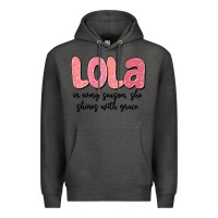 Charcoal Heather lola in every season, she shines with grace Premium Hoodie - MaliasSmallBusiness