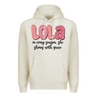 Oatmeal Heather lola in every season, she shines with grace Premium Hoodie - MaliasSmallBusiness