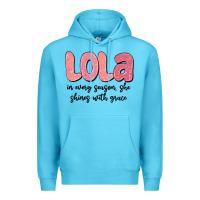 Ocean Blue lola in every season, she shines with grace Premium Hoodie - MaliasSmallBusiness