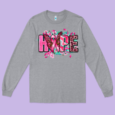 Hope With Butterfly's Long Sleeve Tee Designed By Adodesignshop