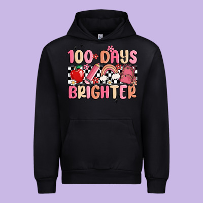 100 Days Brighter Urban Hoodie Designed By Maliassmallbusiness