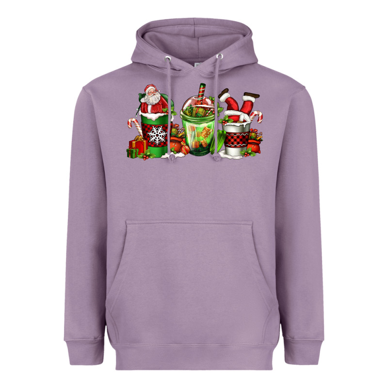 Coffee Cups With Santa Claus Heavyweight Hoodie by FaDigitalArtStudio | Teevron