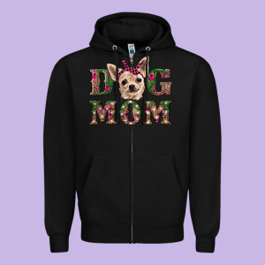 Christmas Dog Mom Chihuahua Zipper Hoodie Designed By Ranaportraitstore
