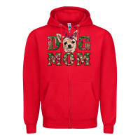 Red christmas dog mom chihuahua Zipper Hoodie - RanaPortraitStore