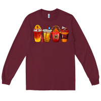 Burgundy firefighter coffee cups Long Sleeve Tee - texasbilliewilder