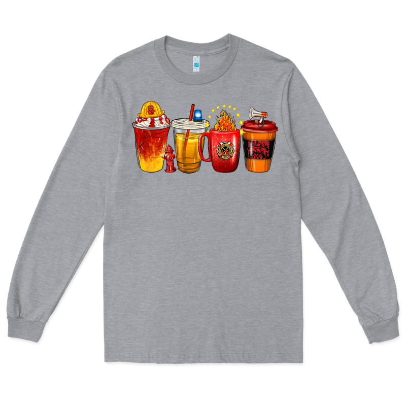 Firefighter Coffee Cups Long Sleeve Tee by texasbilliewilder | Teevron