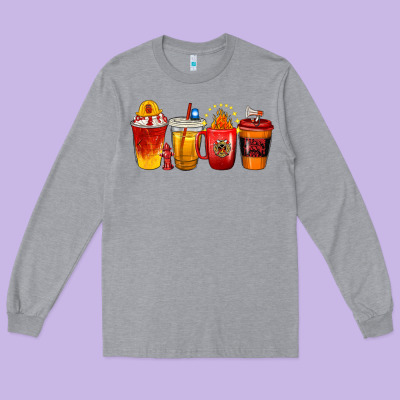 Long Sleeve Tee firefighter coffee cups