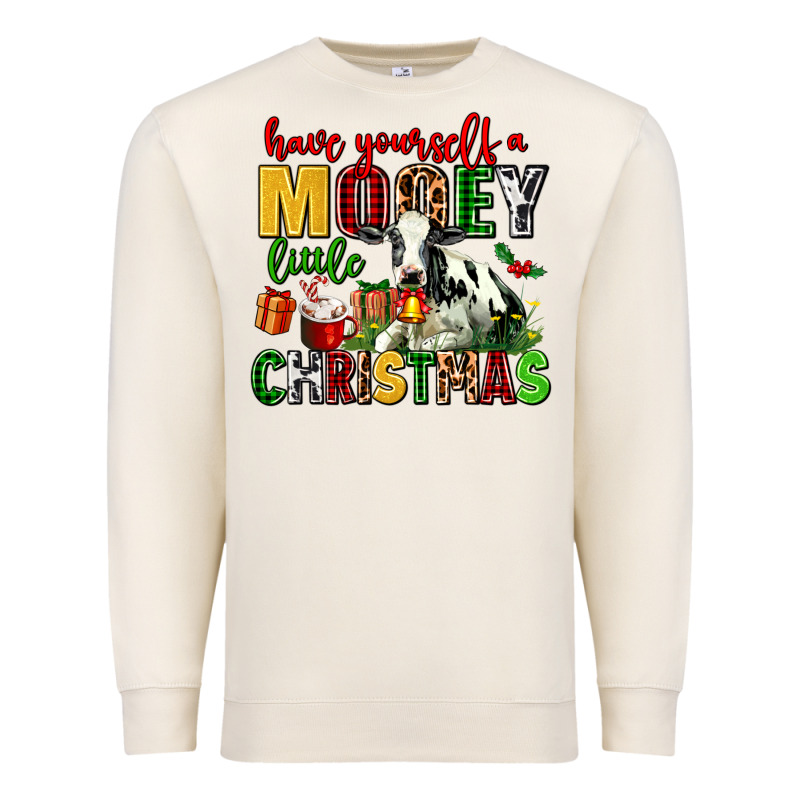 Have Yourself A Mooey Little Christmas Premium Sweatshirt by AdoDesignShop | Teevron