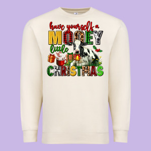 Have Yourself A Mooey Little Christmas Premium Sweatshirt Designed By Adodesignshop