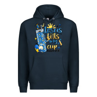 Navy down syndrome jesus fills my cup Premium Hoodie - MaliasSmallBusiness