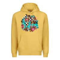 Antique Gold race sunflower patches Premium Hoodie - AdoDesignShop