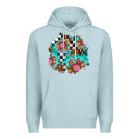 Blue Mist race sunflower patches Premium Hoodie - AdoDesignShop