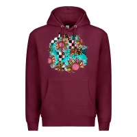 Burgundy race sunflower patches Premium Hoodie - AdoDesignShop